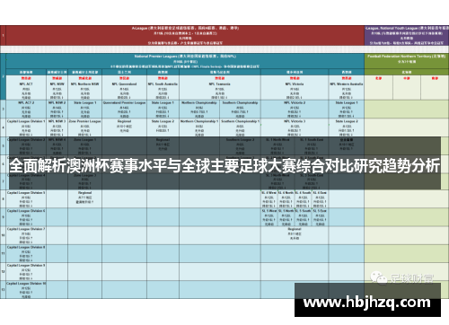 全面解析澳洲杯赛事水平与全球主要足球大赛综合对比研究趋势分析